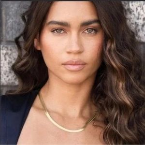 Jennifer Zeuner 14K Hamilton Yellow Gold IP Plated Herringbone Necklace